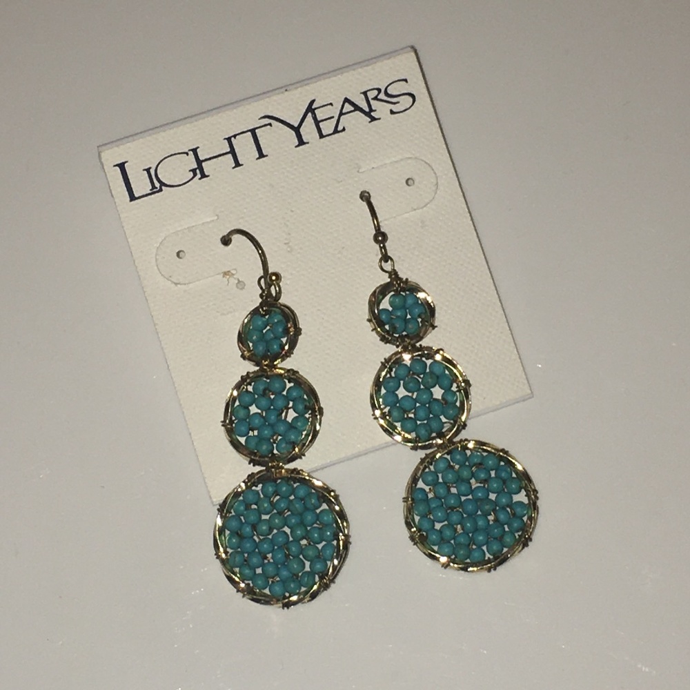 *never worn turquoise/gold LightYears earrings